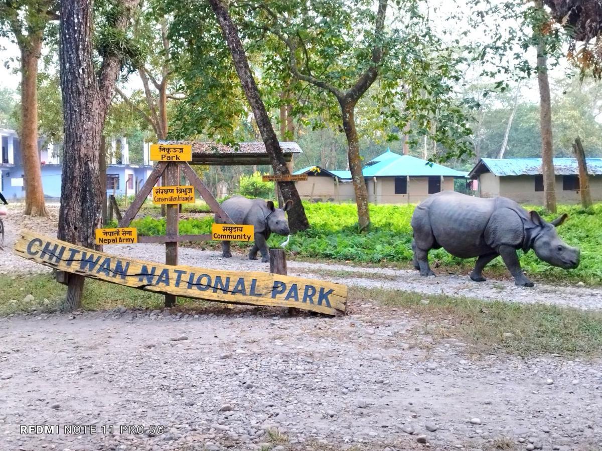 Hotel National Park Sauraha Bagian luar foto